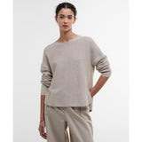 Barbour Marine Crew Neck Jumper In Light Sand