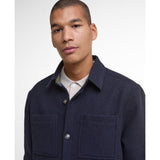 Barbour Marlow Tailored Wool Blend Overshirt In Navy Marl