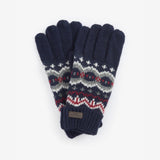 Barbour Men's Case Fair Isle Gloves In Blue Granite