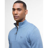 Barbour Men's Cotton Half Zip Jumper in Blue Stone
