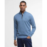 Barbour Men's Cotton Half Zip Jumper in Blue Stone