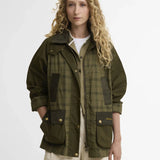 Barbour Modern Tartan Beadnell Casual Jacket Dusky Green Tartan