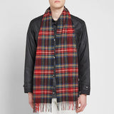 Barbour New Check Tartan Scarf In Black Stewart