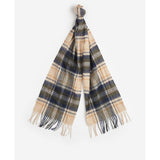 Barbour New Check Tartan Scarf in Sand Beige