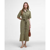 Barbour Nicole Midi Dress In Dusky Green