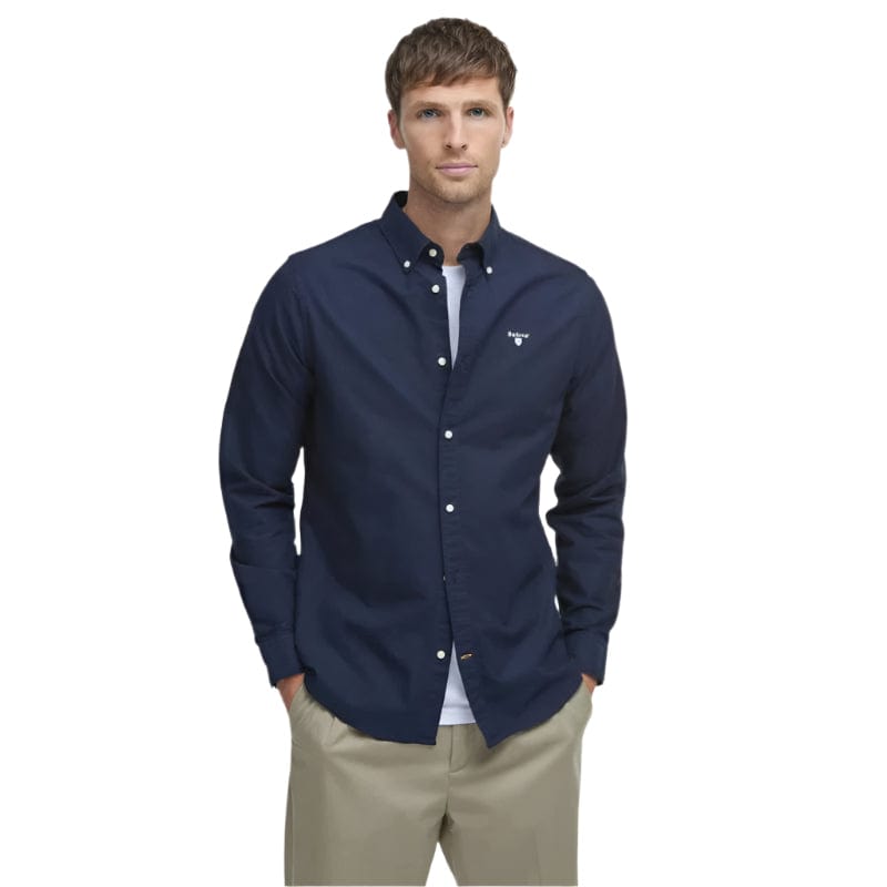 Barbour Oxford Tailored Long-sleeved Striped Shirt In Navy