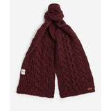 Barbour Penshaw Beanie & Scarf Set in Bordeaux