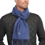 Barbour Plain Lambswool Scarf In Navy