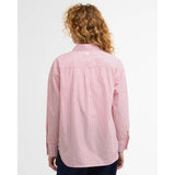 Barbour Polly Striped Relaxed Shirt In Poppy Red