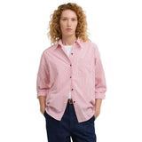 Barbour Polly Striped Relaxed Shirt In Poppy Red