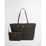 Barbour Quilted Tote Bag In Olive