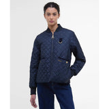 Barbour Reyna Quilted Bomber Jacket In Dark Navy