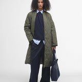 Barbour Rhea Quilted Jacket In Deep Olive/Ancient Tartan