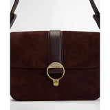 Barbour Rosa Suede & Leather Crossbody Bag Dark Brown