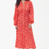 Barbour Samphire Midi Dress in Orange