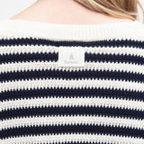 Barbour Sandgate Striped Cardigan In Navy/ White