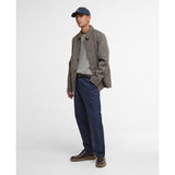 Barbour Short Lorden Showerproof Jacket In Stone/Navy Check