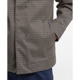 Barbour Short Lorden Showerproof Jacket In Stone/Navy Check