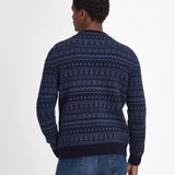Barbour Stonebeck Fairisle Crew Neck Jumper In Navy