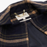 Barbour Tara Wool Coat In Navy Windowpane Check