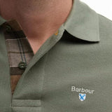 Barbour Tartan Pique Polo Shirt In Green Slate
