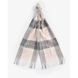 Barbour Tartan Scarf In Pink Grey Tartan