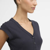 Barbour Verona Ribbed T-Shirt In Navy