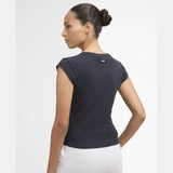 Barbour Verona Ribbed T-Shirt In Navy