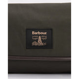 Barbour Waxed Hanging Washbag In Olive