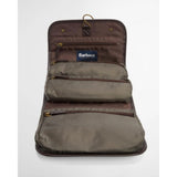 Barbour Waxed Hanging Washbag In Olive
