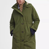 Barbour Women's Iris Waterproof Jacket In Moss/Sand/Pastel Pink