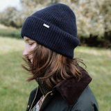 Barbour Women's Kirton Beanie Hat In Navy Marl