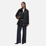 Barbour Modern Beadnell Waxed Jacket In Black/Classic Tartan