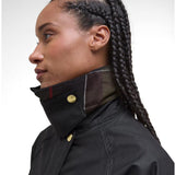 Barbour Modern Beadnell Waxed Jacket In Black/Classic Tartan