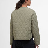 Barbour Women's Monroe Quilted Jacket In Dusky Green/Rosemary Tartan
