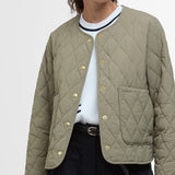 Barbour Women's Monroe Quilted Jacket In Dusky Green/Rosemary Tartan