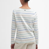 Barbour Hawkins Striped Long-Sleeved T-Shirt In Cloud Stripe