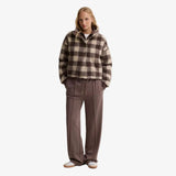 Barbour International Amaya Check Fleece In Truffle Multi
