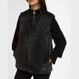 Barbour International Mialn Fur Gilet In Black