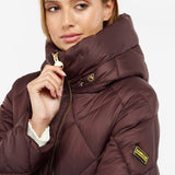 Barbour International Napier Quilted Jacket in Black Cherry