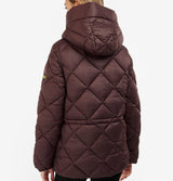 Barbour International Napier Quilted Jacket in Black Cherry