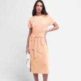 Barbour International Whitson Midi Dress in Peach Melba