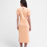 Barbour International Whitson Midi Dress in Peach Melba