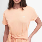 Barbour International Whitson Midi Dress in Peach Melba