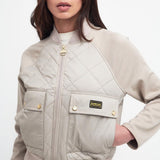 Barbour International Wilson Quilted Sweatshirt in Oat