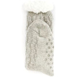 Barbour Cable Knit Lounge Socks In Light Grey Marl
