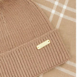 Barbour International Mallory Beanie And Windowpane Wrap Gift Set In Light Trench