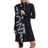 Barbour International Milla Logo Wrap Scarf In Black/Off White