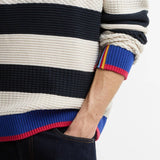 Paul Smith Loves Barbour Southwold Striped Crew Neck Jumper Ecru