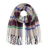Barts Loriant Check Scarf In Aubergine